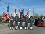 Col. Harry W. Gilmor Camp Color Guard prepares to lead Confederate Brigade at the November, 2005 Remembrance Day Parade in Gettysburg